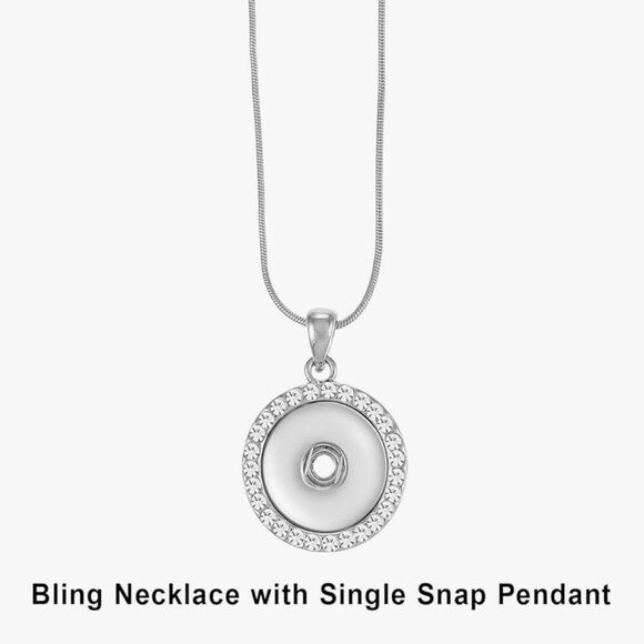 Snaps Bling Necklace Interchangeable Adjustable Snap Jewelry Button Charms New - Picture 3 of 4
